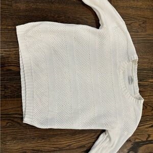 Classic White Knit Crew Neck Sweater